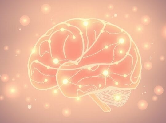 Stylizowany mózg jako sieć świateł, ukazująca przepływ neuroprzekaźników i ich zaburzenia.