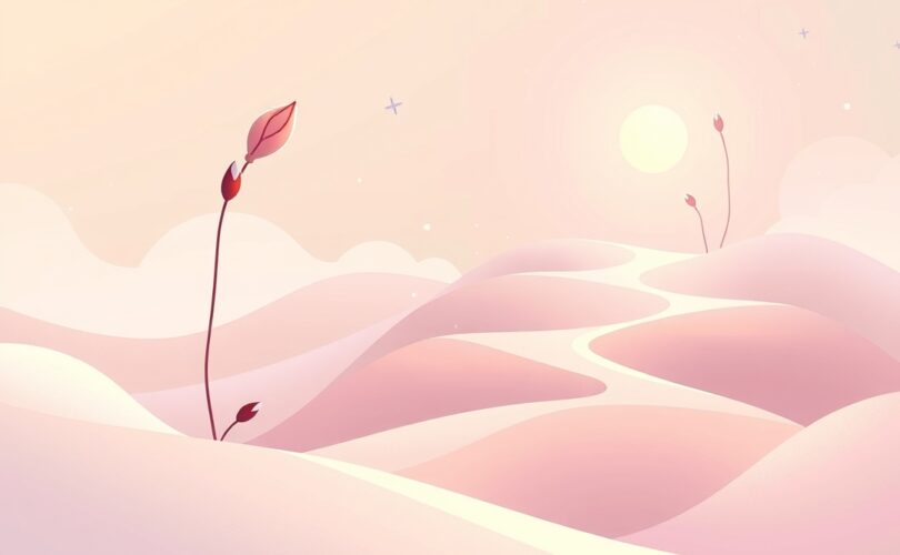 Abstrakcyjna ilustracja mózgu w pastelach symbolizująca żałobę, akceptację i nadzieję.