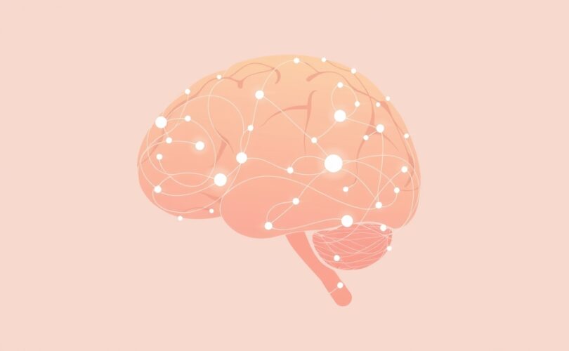 Stylizowana ilustracja pastelowych, splątanych wątków neuronowych związanych z zazdrością.