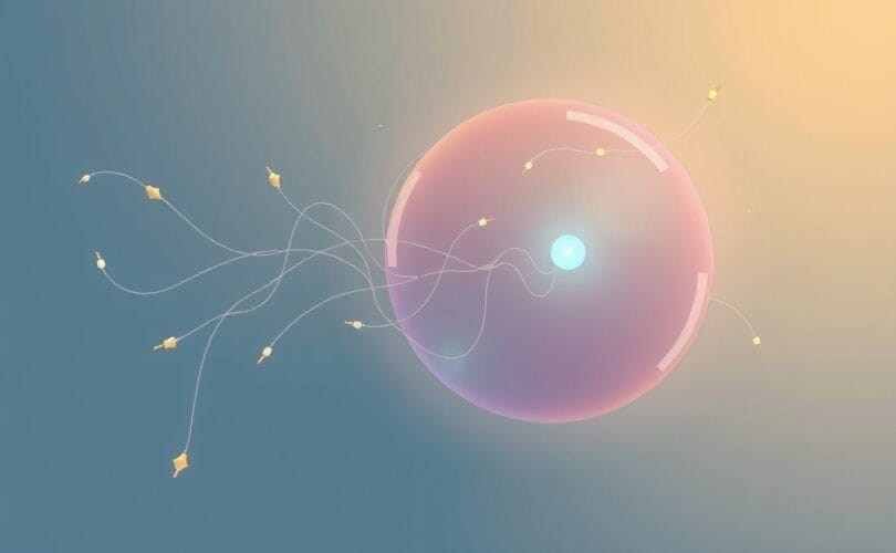 Abstrakcyjna ilustracja mózgu: lęk i droga do spokoju, styl Ghibli.