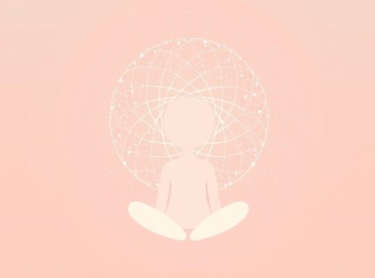 Abstrakcyjna ilustracja pastelowa symbolizująca B witaminy i równowagę umysłu.