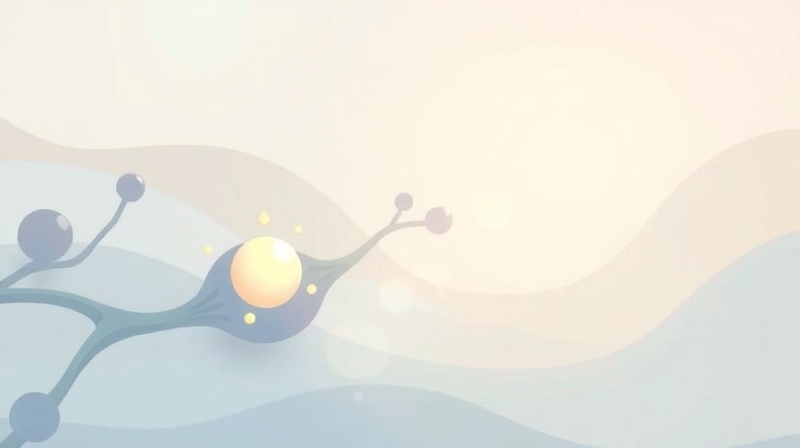 Eteryczna ilustracja autokoneksu z uwolnioną cząsteczką, symbolizująca noradrenalinę.