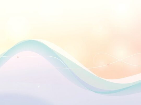 Abstrakcyjna ilustracja symbolizująca połączenie oddechu i układu nerwowego, w pastelowych barwach.