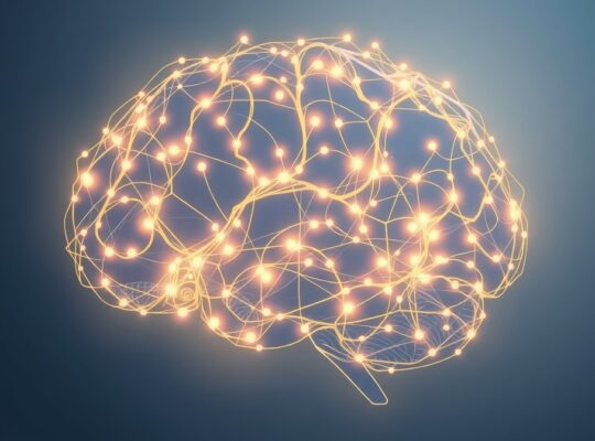 Płat skroniowy: świetlista sieć łącząca i iluminująca rozpuszczające się twarze.