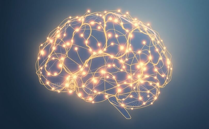 Płat skroniowy: świetlista sieć łącząca i iluminująca rozpuszczające się twarze.