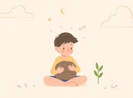 Symboliczna ilustracja w pastelach: uwolnienie od obciążeń, spokój i klarowność.