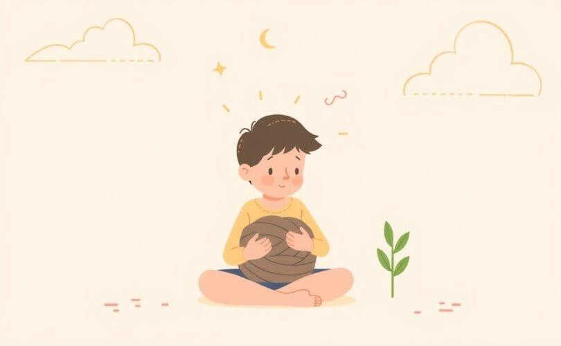 Symboliczna ilustracja w pastelach: uwolnienie od obciążeń, spokój i klarowność.