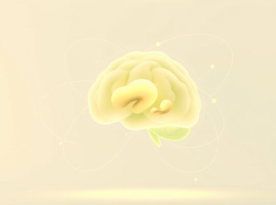 Abstrakcyjna wizualizacja mózgu z świetlistymi nićmi symbolizującymi wspomnienia i déjà vu.