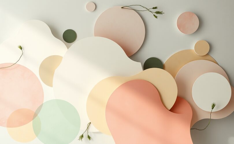 Abstrakcyjna, pastelowa mozaika kształtów symbolizująca integrację terapii i proces leczenia.