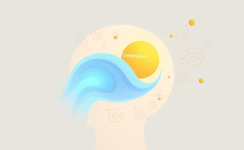 Struktura mózgu: skupienie na rozmowie wśród rozpraszających myśli.