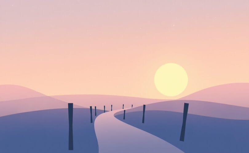 Symboliczna ilustracja: ścieżka uspokajającego wzrostu jako ostoja zdrowia psychicznego.