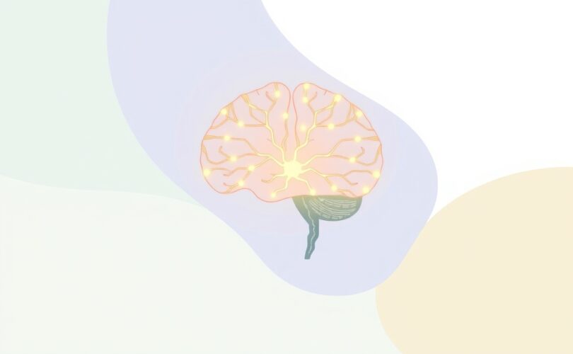 Abstrakcyjna ilustracja symbolizująca pozytywny wpływ selenu na samopoczucie i umysł.