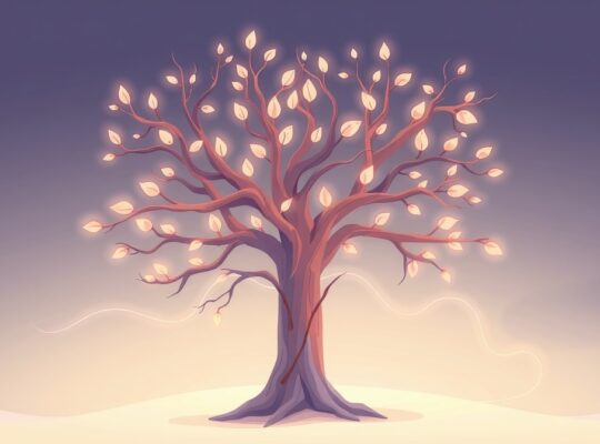 Stylizowany drzewo życia - symbol młodego i starzejącego się mózgu, podkreślając wpływ stresu.