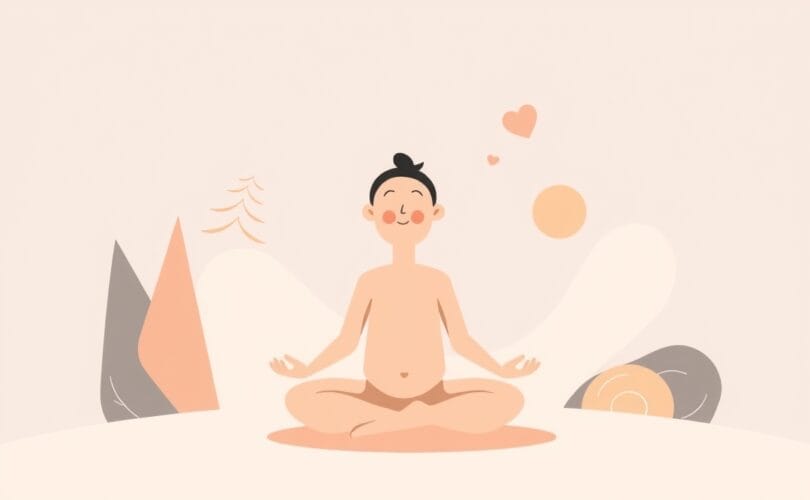 Ilustracja: przemiana gniewu w spokój poprzez medytację i oddech.