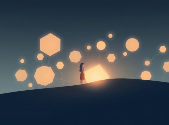 Abstrakcyjne, pastelowe kształty symbolizujące samoocenę jako fundament siły i rozwoju.