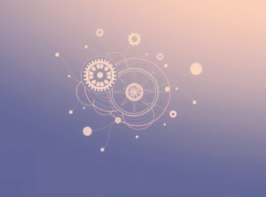 Abstrakcyjna, symboliczna ilustracja równowagi poznawczej, pastelowe kolory, delikatne formy.