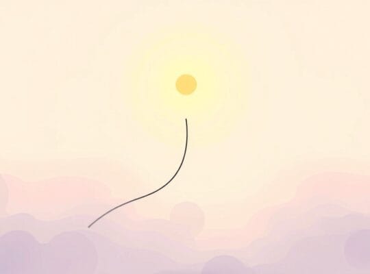 Minimalistyczna ilustracja pastelowa, abstrakcyjne rozwiązanie problemu, nadzieja i postęp.