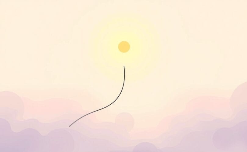 Minimalistyczna ilustracja pastelowa, abstrakcyjne rozwiązanie problemu, nadzieja i postęp.