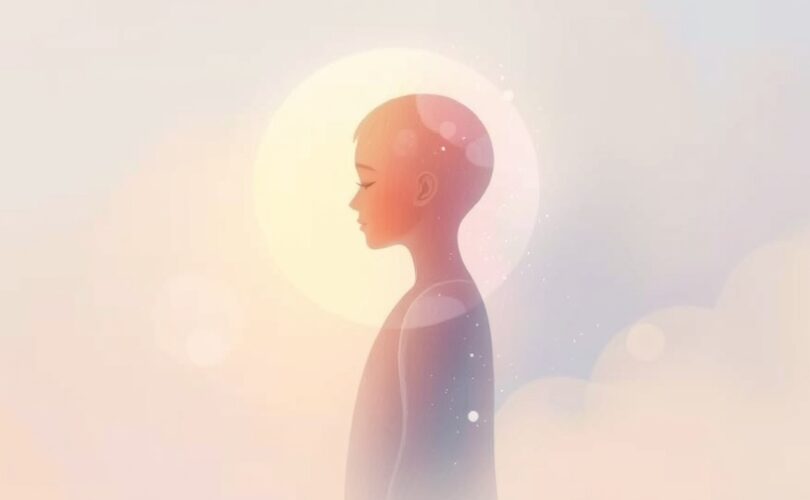 Dwie symboliczne, pastelowe postaci i ich subtelna bariera.