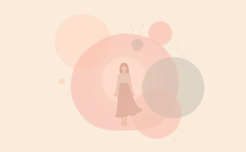 Abstrakcyjna ilustracja ukazuje wpływ opinii społecznych na psychiczne samopoczucie.