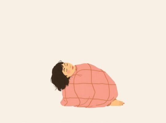 Abstrakcyjna ilustracja symbolizująca wypalenie emocjonalne, w stonowanej palecie kolorów.