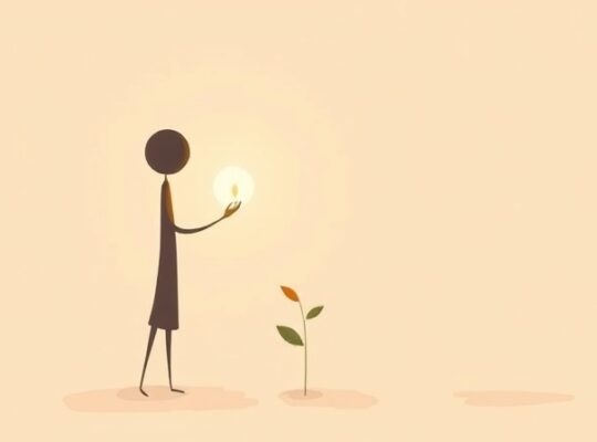 Abstrakcyjne postacie w pastelach, jedna oferuje światło drugiej, symbolizując bezinteresowną pomoc.