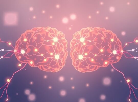 Stylizowana ilustracja pastelowych neuronów lustrzanych, symbolizująca uczenie się przez naśladowanie.