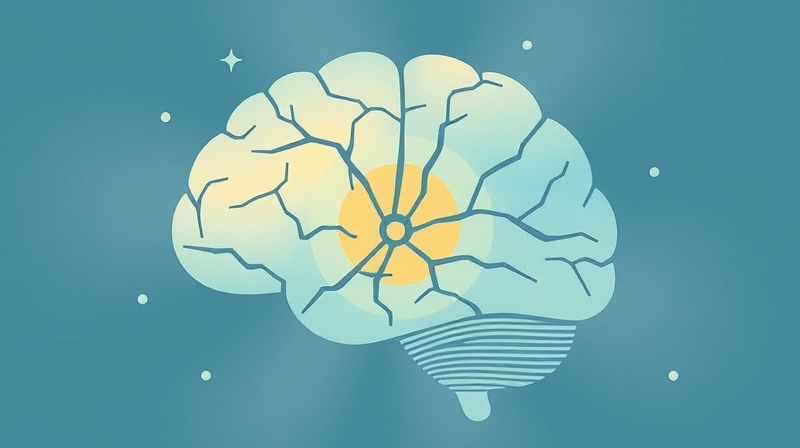 Stylizowana wizualizacja mózgu reagującego na niesprawiedliwość subtelnymi ścieżkami neuronalnymi.