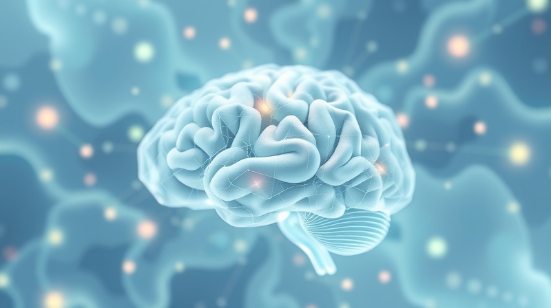 Płaty ciemieniowe: świetlista mapa przetwarzania wrażeń zmysłowych, pastelowe barwy.