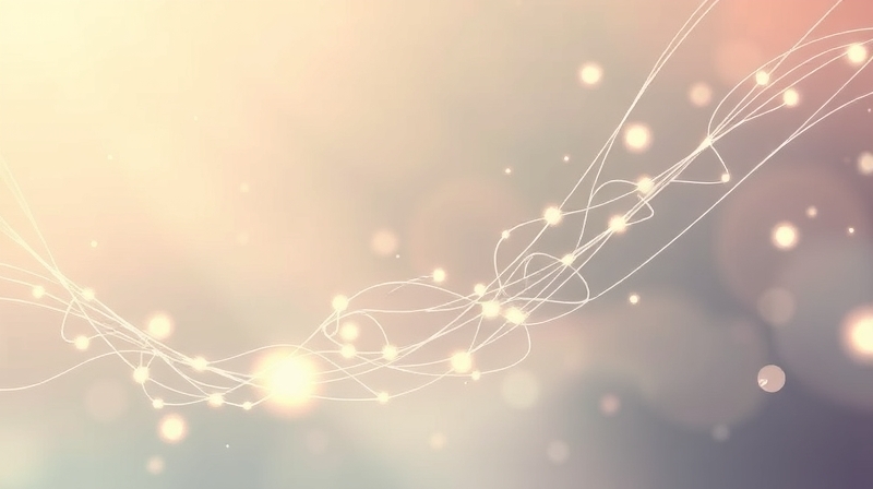 Acetylocholina w abstrakcyjnej, pastelowej przestrzeni kieruje świetlistymi ścieżkami neuronalnymi.