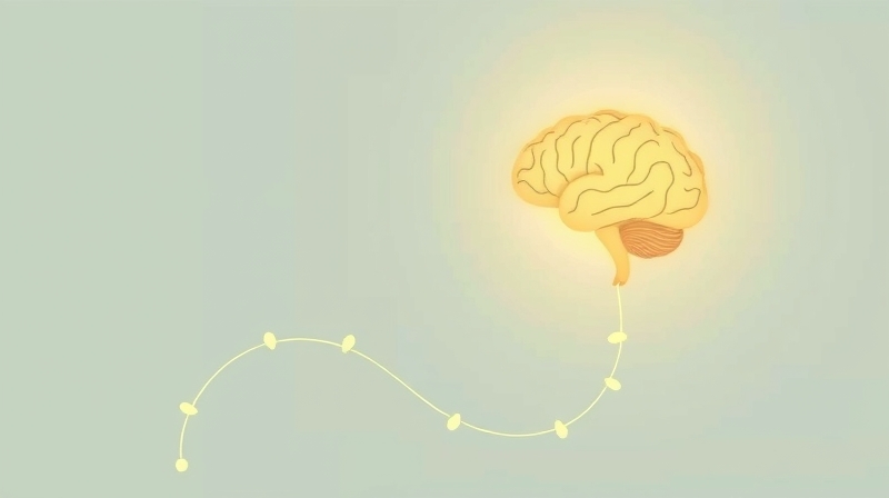 Łagodna ścieżka łączy mózg i rysowane jelita, sugerując ich połączenie.