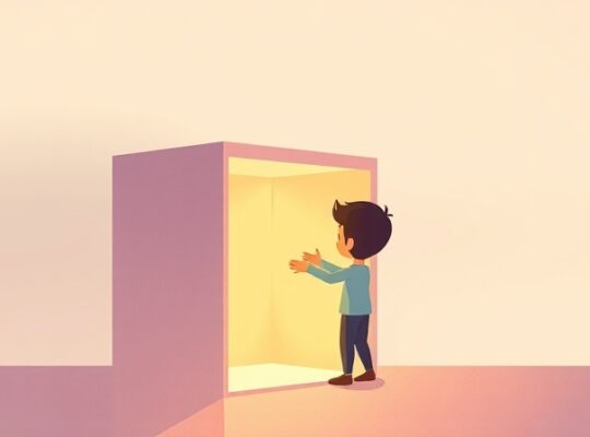 Ilustracja pastelowa, symbolizująca trudność w otwieraniu pudełka złości i wydobywania światła.