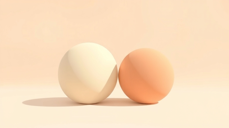 Dwa subtelnie różniące się pastelowe kształty obok siebie, symbolizujące kontrast.