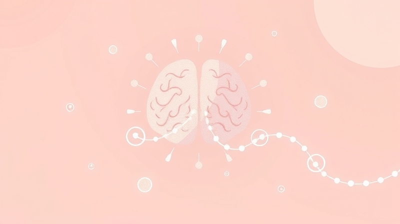 Abstrakcyjna ilustracja pastelowa: świetlisty węzeł (histamina) emituje fale symbolizujące czuwanie.