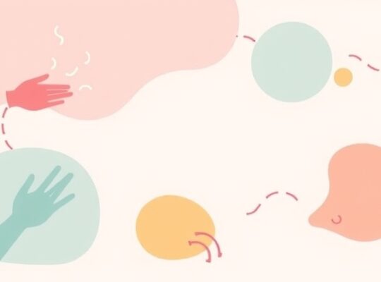 Abstrakcyjne, pastelowe kształty symbolizujące zmysły, w tym fale dotyku i nos.