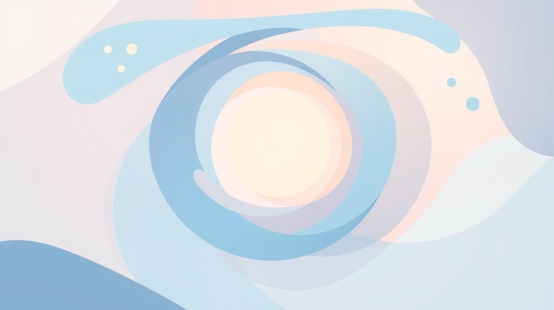 Spokojna ilustracja pastelowa symbolizująca równowagę emocjonalną i wewnętrzny spokój.