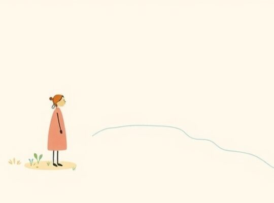 Symboliczny most światła łączy dwie nieśmiałe, abstrakcyjne postacie.