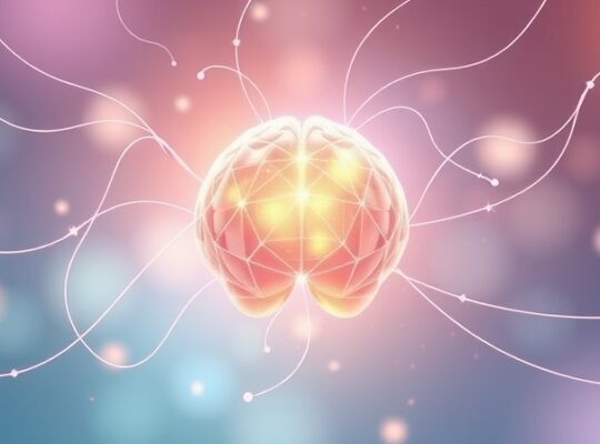 Abstrakcyjny węzeł sensoryczny w pastelowych barwach, symbolizujący złożoność wzgórza.