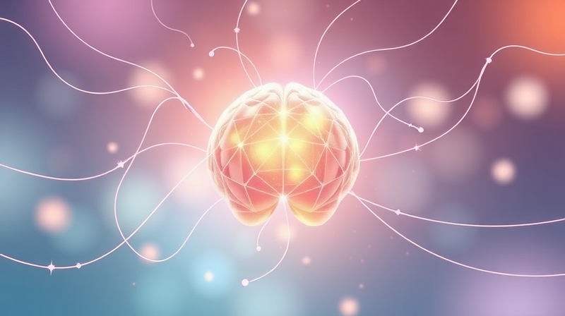 Abstrakcyjny węzeł sensoryczny w pastelowych barwach, symbolizujący złożoność wzgórza.