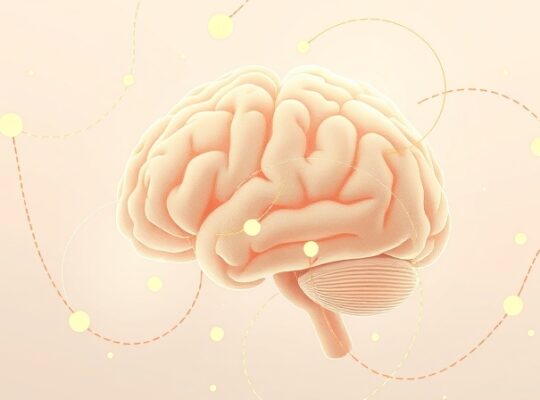 Sieć neuronowa kory somatosensorycznej z delikatnymi, eterycznymi odnogami symbolizującymi empatię.