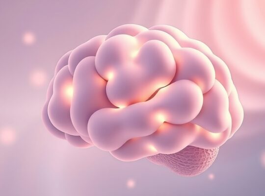 Symboliczna ilustracja mózgu ze światłowodów świetlnych, symbolizująca układ serotoninergiczny.