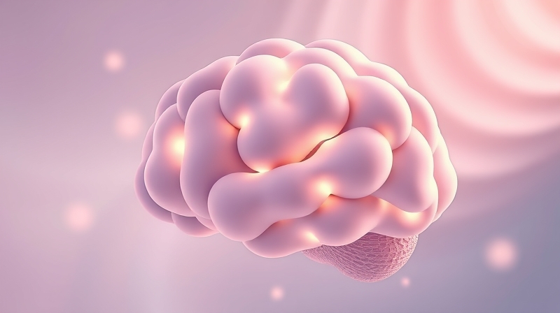 Symboliczna ilustracja mózgu ze światłowodów świetlnych, symbolizująca układ serotoninergiczny.