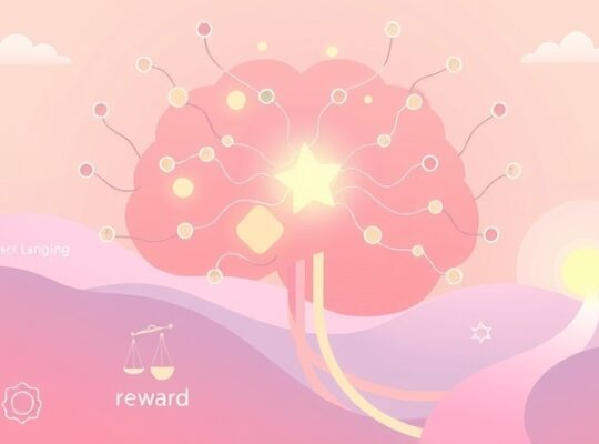 Stylizowana ilustracja układu nagrody: świecące węzły i ścieżki, symbolizujące nagrodę i wizualną równowagę.