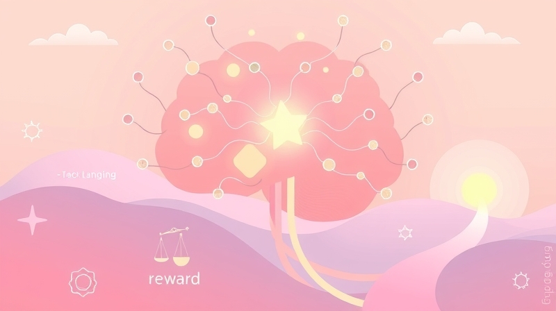 Stylizowana ilustracja układu nagrody: świecące węzły i ścieżki, symbolizujące nagrodę i wizualną równowagę.