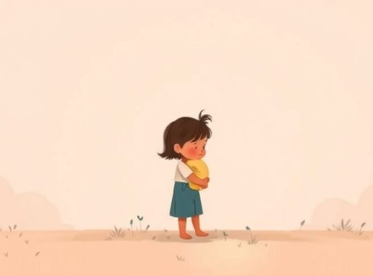 Symboliczna ilustracja rodzica i dziecka - trudność w przebaczeniu.