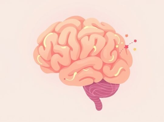 Miękki, pastelowy mózg, kojące wzory, płynne połączenia, spokój.