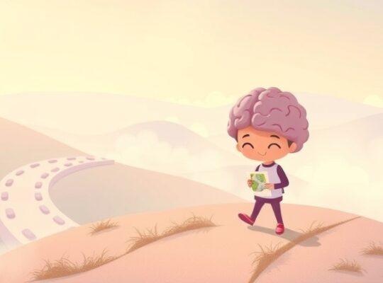 Stylizowany mózg z mapą uczy się zmieniać swoje ścieżki.