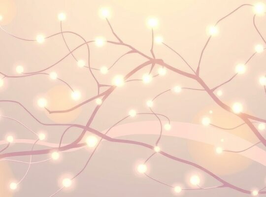 Połączone, świetliste ścieżki neuronalne z abstrakcyjnymi symbolami ludzkich więzi.