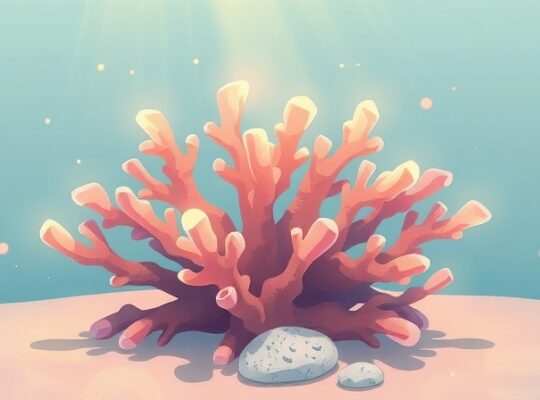 Stylizowana ilustracja hipokampu jako świetlistej rafy koralowej, łagodzącej prądy stresu.