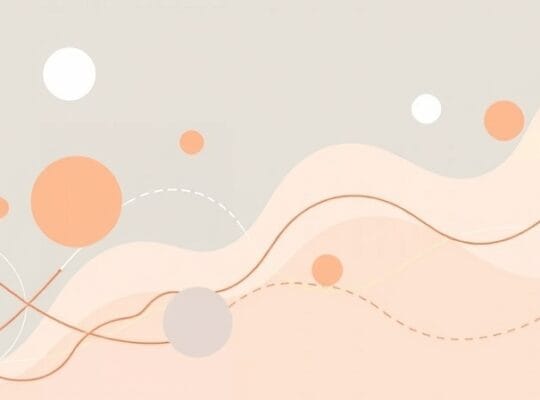 Symboliczna abstrakcja: pastelowe kształty i linie odzwierciedlające wpływ oczekiwań.